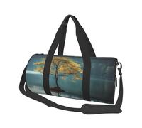 Peaceful Lake and A Tree Round Travel Duffel Bag - Large Capacity Durable Carry-On Bag for Vacation, Gym, Short Trips
