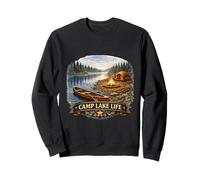 Peaceful Lakeside Camp Adventure Wilderness Scene Sweatshirt