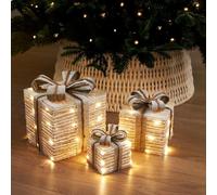 Peaceful Light Lit Christmas Gift Presents - Add These Lit Christmas Gift Present Decorations to Your Home to Create Your Own Santas Grotto - Size: 3 Pack