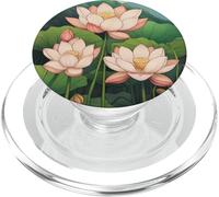 Peaceful Lotus Flower Garden PopSockets PopGrip for MagSafe