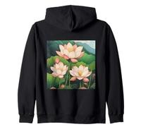 Peaceful Lotus Flower Garden Zip Hoodie