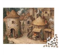 Peaceful Medieval Village1000 Piece Impossible for Adults Games Gifts Kids Challenge JigsawStone Cottages