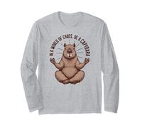 Peaceful Meditating Capybara | Funny Cute Zen Animal Yoga Long Sleeve T-Shirt