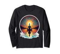 Peaceful Meditation Yoga Pose Relax Breathe Mind Calm Long Sleeve T-Shirt
