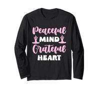 Peaceful Mind Grateful Heart Yoga Meditation Quote Long Sleeve T-Shirt