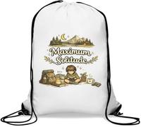Peaceful Moments In Quiet Nature Gym Sack Casual Drawstring Bag White
