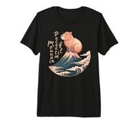 Peaceful Mountain Capybara Mount Fuji Kawaii Rodent Premium T-Shirt