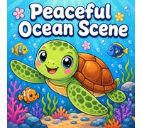 Peaceful Ocean Scene: Bold and Easy Coloring Book Featuring Cozy Ocean Scenes with Marine Animals and Beautiful Underwater Wonders