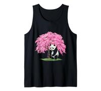 Peaceful Panda Among Petals Minimalist Nature Design Tank Top