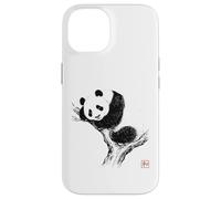 Peaceful Panda with 'Wa' Seal - Minimal Zen Art Case for iPhone 14