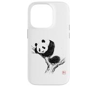 Peaceful Panda with 'Wa' Seal - Minimal Zen Art Case for iPhone 14 Pro