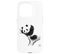 Peaceful Panda with 'Wa' Seal - Minimal Zen Art Case for iPhone 15 Pro