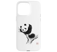 Peaceful Panda with 'Wa' Seal - Minimal Zen Art Case for iPhone 15 Pro Max
