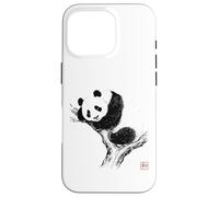 Peaceful Panda with 'Wa' Seal - Minimal Zen Art Case for iPhone 16 Pro
