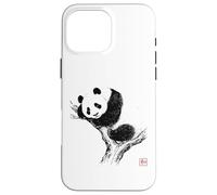 Peaceful Panda with 'Wa' Seal - Minimal Zen Art Case for iPhone 16 Pro Max