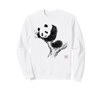 Peaceful Panda with 'Wa' Seal - Minimal Zen Art Sweatshirt