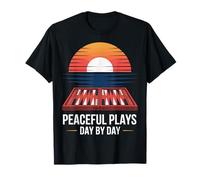 Peaceful Plays Backgammon Sunset Design T-Shirt