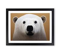 Peaceful Polar Bear Abstract H1022 Framed Print for Living Room Bedroom Home Office Décor, Wall Art Picture Ready to Hang, Black A4 Frame (34 x 25 cm)