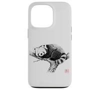 Peaceful Red Panda with 'Wa' Seal - Minimal Zen Art Case for iPhone 13 Pro