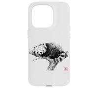 Peaceful Red Panda with 'Wa' Seal - Minimal Zen Art Case for iPhone 15 Pro