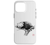 Peaceful Red Panda with 'Wa' Seal - Minimal Zen Art Case for iPhone 16 Pro Max