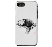 Peaceful Red Panda with 'Wa' Seal - Minimal Zen Art Case for iPhone SE (2020) / 7/8