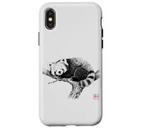 Peaceful Red Panda with 'Wa' Seal - Minimal Zen Art Case for iPhone X/XS