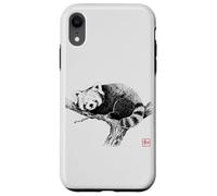 Peaceful Red Panda with 'Wa' Seal - Minimal Zen Art Case for iPhone XR