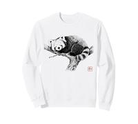 Peaceful Red Panda with 'Wa' Seal - Minimal Zen Art Sweatshirt