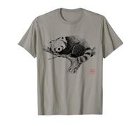 Peaceful Red Panda with 'Wa' Seal - Minimal Zen Art T-Shirt
