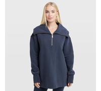 Peaceful Rib Half Zip Sweatshirt, Navy S