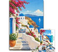 Peaceful Sail by the Mediterranean Coast Mini Jigsaw Puzzle, 1000 Pieces | Puzzle gift for adults: home hobby for puzzle fans on weekends.