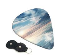 Peaceful Seascape Guitar Plectrums, 6 Guitar Plectrums, Double Sided Printing, For Acoustic Guitar, Bass, Ukulele, Electric Guitar (0.46 Mm 0.71 Mm 0.96 Mm)
