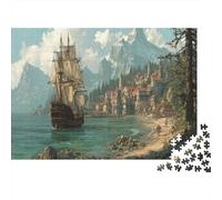 Peaceful Seaside Village Puzzle 1000pcs (75x50cm) Puzzles, Die Für Erwachsene Und Personen Ab 14 Jahren Geeignet Sind