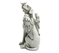 Peaceful Sleeping Angel Dog Memorial Statue, Angel Dog Memorial Statue, Angel Dog Memorial Statue, Hand Carving Synthetic Resin Pet Memorial Stones for Outdoor Garden