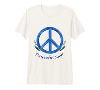 Peaceful Soul Nature Inspired Aesthetic Blue Peace Symbol Premium T-Shirt