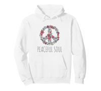 Peaceful Soul Nature Inspired Aesthetic Graphic Floral Sign Pullover Hoodie