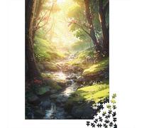 Peaceful Stream 1000-Piece Adult Jigsaw Puzzle, 70x50cm/1000pcs; for A Quiet Evening Project at Home; Clean White Cardboard for Sorting