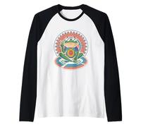 Peaceful Tie-Dye Frog Hippie Art Color Burst Style Raglan Baseball Tee