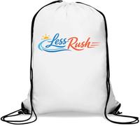 Peaceful Vibes Emphasizing Slow Living Gym Sack Casual Drawstring Bag White