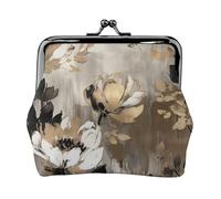 Peaceful Watercolor Painting Small Coin Purse For Women, Kiss-Lock Wallet Leather Cute Coin Wallet Mini Coin Pouch Change Purse Key Holder