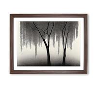 Peaceful Weeping Willow Trees H1022 Framed Print for Living Room Bedroom Home Office Décor, Wall Art Picture Ready to Hang, Walnut A4 Frame (34 x 25 cm)