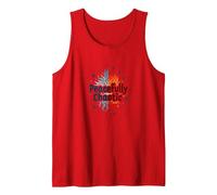 Peacefully Chaotic: Vibrant Flame Art with Birds Tank Top, Men, Red, XXL