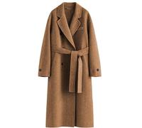 Peaceglad Womens Pea Coats Fall Long Trench Coat Double Breasted Button Down Lapel Belted Peacoat, Camel, Large