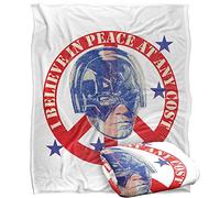 PEACEMAKER Blanket, 152 x 127 cm I Belive in Peace Silky Touch Super Soft Throw Blanket White