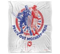 Peacemaker Peace Out Salute Blanket Multicoloured (36In X 58In)