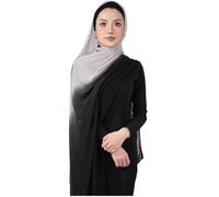 PeacePray Special Ombre Modal Cotton Hijab Scarf for Women, Graceful Gradient Muslim Head Scarfs, Ombre Black, One Size