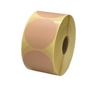 Peach 50mm Diameter Circular Direct Thermal Labels, 2 Rolls / 1,000 per roll, Permanent Adhesive, Compatible with Zebra, Citizen, Munbyn, TSC, etc Label Printers (50mm Diameter, 2, Count)