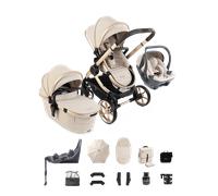 Peach 8 Biscotti Pushchair and Carrycot - 360 Car Seat Pushchair Bundle