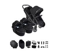 Peach 8 Black Pushchair and Carrycot - Twin Pushchair Bundle